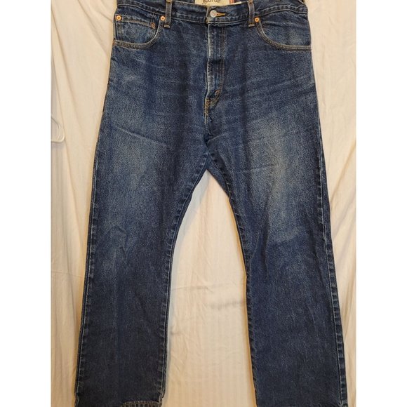 Levis 517 Bootcut Jeans 2006 Dark Blue Wear Bottom Hem 36 x 30 Mens - Picture 15 of 16